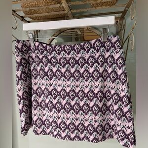 Tranquility, purple Ikat print Skort, golf, pickleball, tennis, hiking, Large